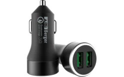 Berger USB-Dual KFZ Snellader 12 V / 24 V 3 A