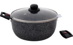 Berger Aluminium Steelpan Stone Rock Met Glazen Deksel 20 Cm