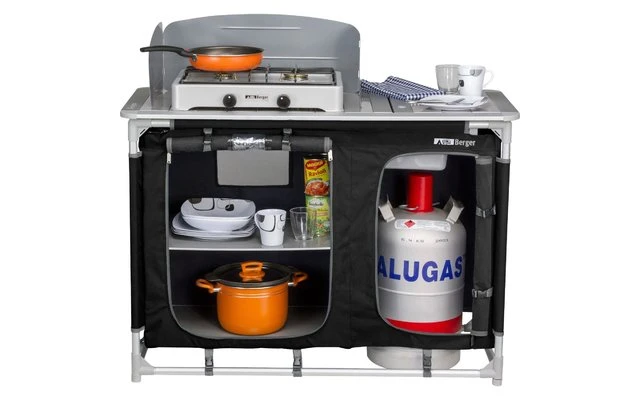 Berger Campingkeuken Met Wasbak Zwart 4 Berger Campingkeuken Met Wasbak Zwart - Afbeelding 2