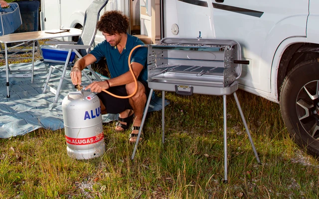 Berger Draagbare Koffermodel Gasbarbecue Met 3 Gaspitten 5 Berger Draagbare Koffermodel Gasbarbecue Met 3 Gaspitten - Afbeelding 3